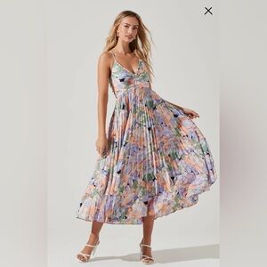 Blythe Floral Plisse Midi Dress - ASTR The Label